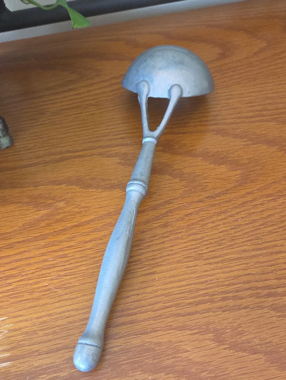 Vtg Large Pewter Serving Ladle - 11 1/2